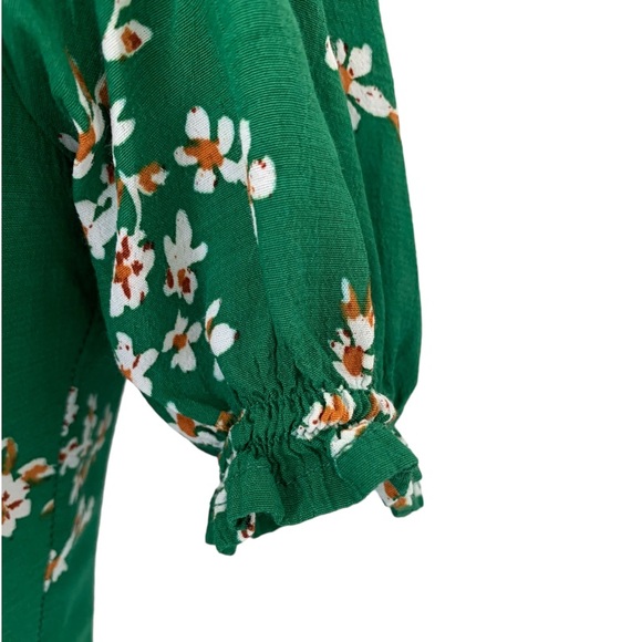 Faithful  the Brand Mira Wrap Dress Cap Estel Print Green Size 2 - Picture 7 of 10